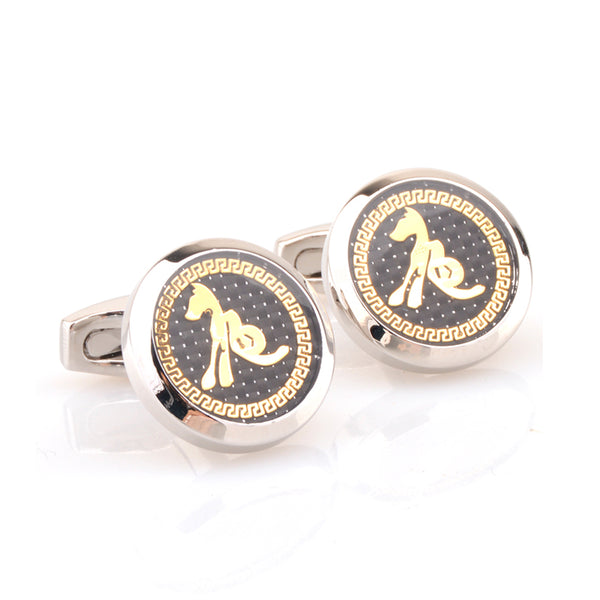 Zodiac Sign Constellation Enamel Dropping Glue Cufflinks