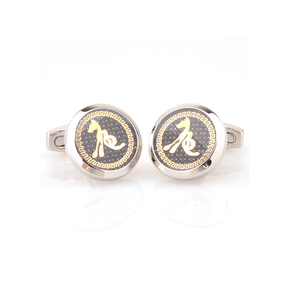 Zodiac Sign Constellation Enamel Dropping Glue Cufflinks