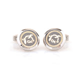 Zodiac Sign Constellation Enamel Dropping Glue Cufflinks