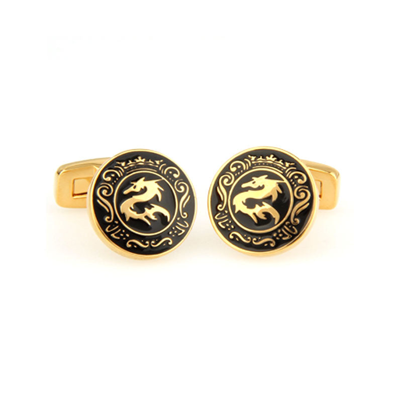 European & American Classical Enamel Dropping Glue Cufflinks