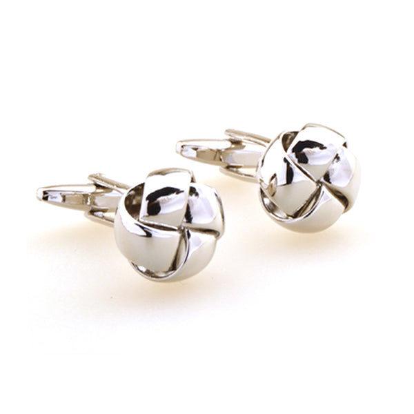Laser Laser Chinese Knot Plain Colour Metal Cufflinks