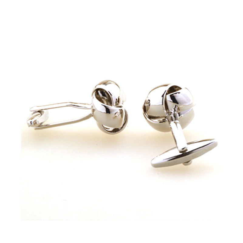 Laser Laser Chinese Knot Plain Colour Metal Cufflinks