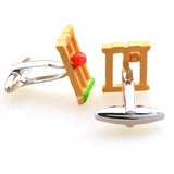 Cartoon Anime Grease Baking Paint Cufflinks