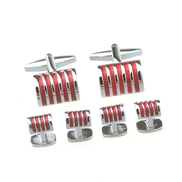 Enamel Dropping Glue Cufflinks And Collar Set