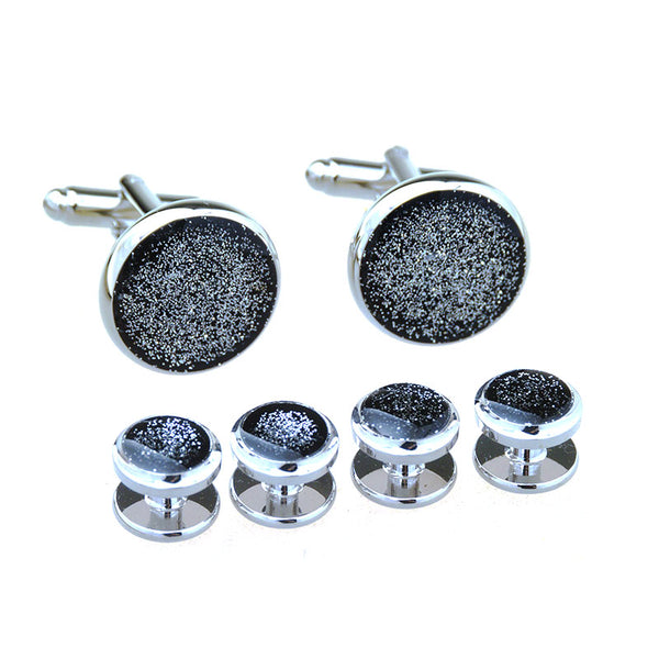Enamel Dropping Glue Cufflinks And Collar Set