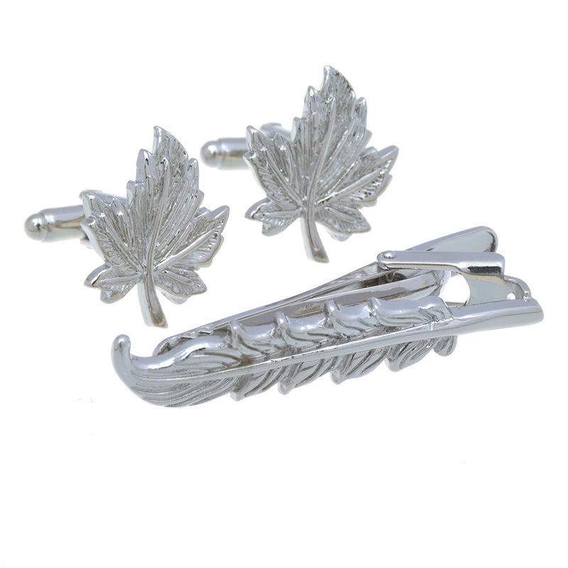 Animals Plants Plain Colour Metal Cufflinks And Collar Set