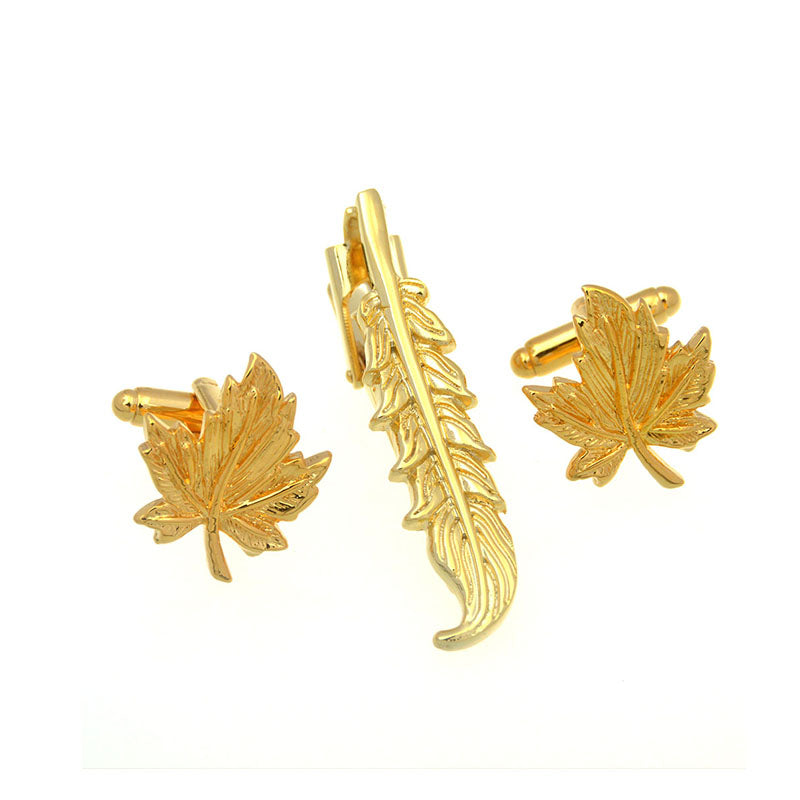 Animals Plants Plain Colour Metal Cufflinks And Collar Set