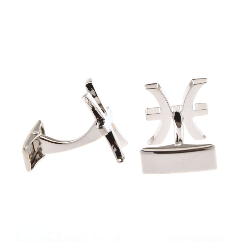 Zodiac Sign Constellation Plain Colour Metal Cufflinks