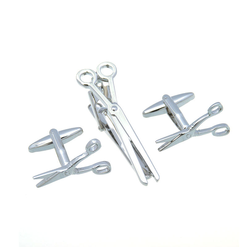 Military Tools Plain Colour Metal Cufflinks And Collar Set