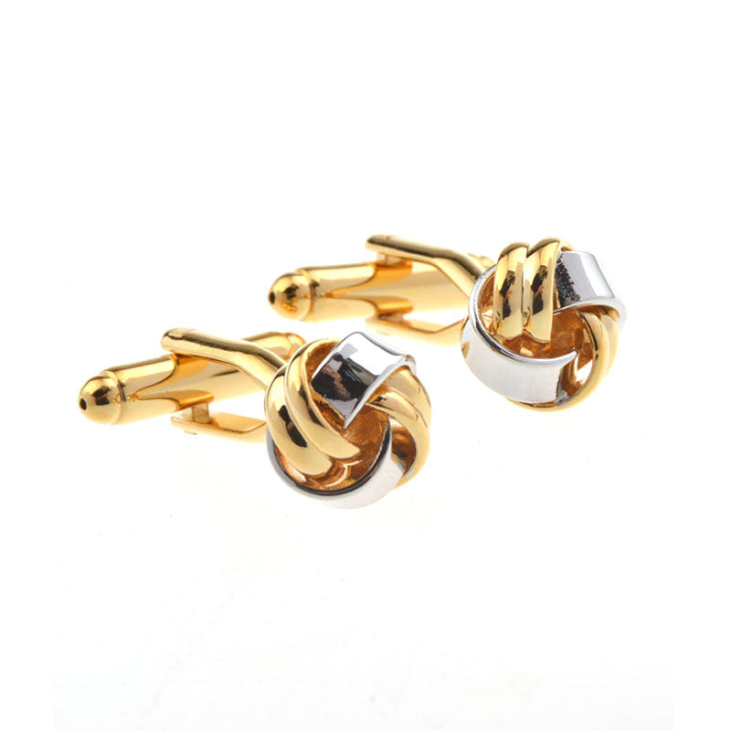 Laser Laser Chinese Knot Plain Colour Metal Cufflinks