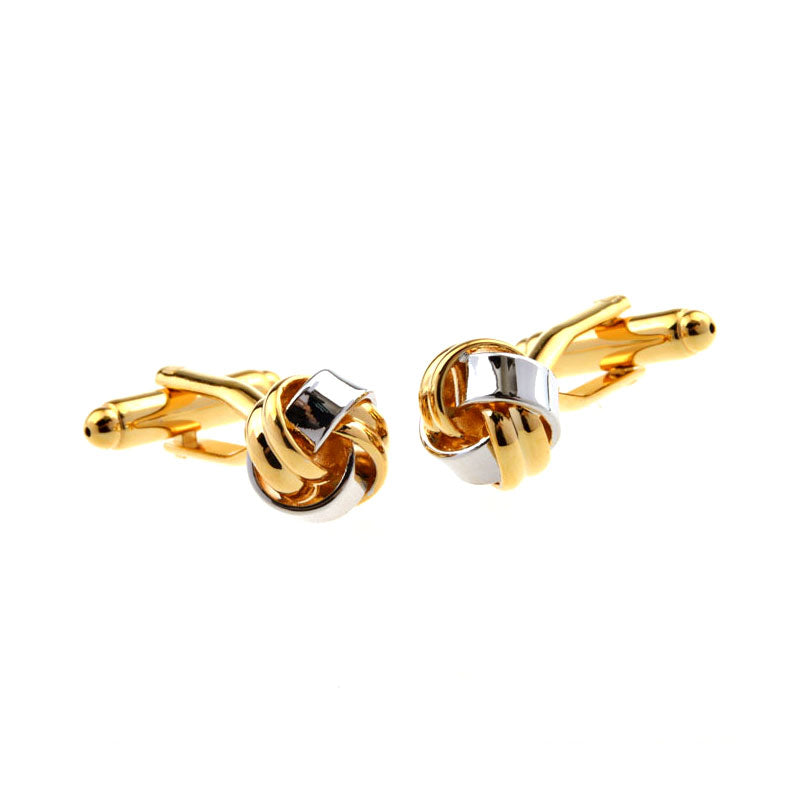 Laser Laser Chinese Knot Plain Colour Metal Cufflinks