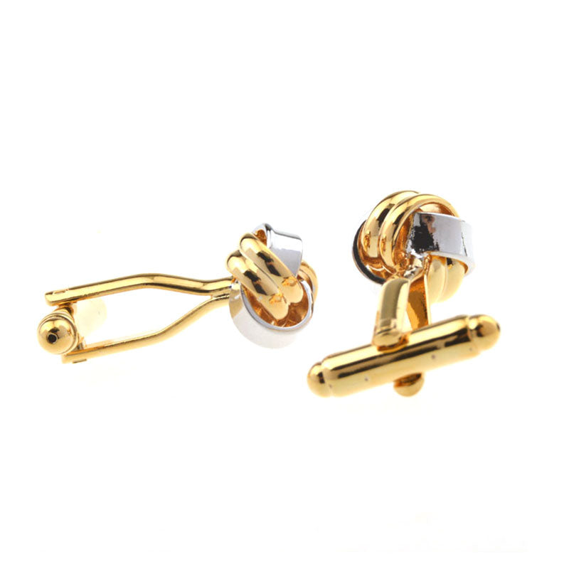 Laser Laser Chinese Knot Plain Colour Metal Cufflinks