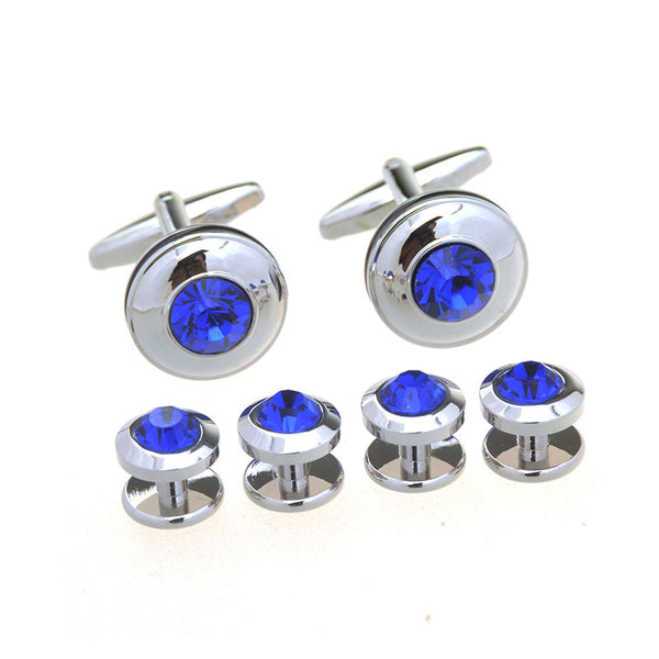 Crystal Zircon Cufflinks And Collar Set