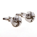 Laser Laser Chinese Knot Plain Colour Metal Cufflinks