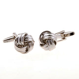 Laser Laser Chinese Knot Plain Colour Metal Cufflinks