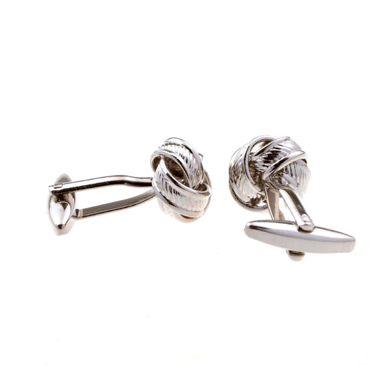 Laser Laser Chinese Knot Plain Colour Metal Cufflinks