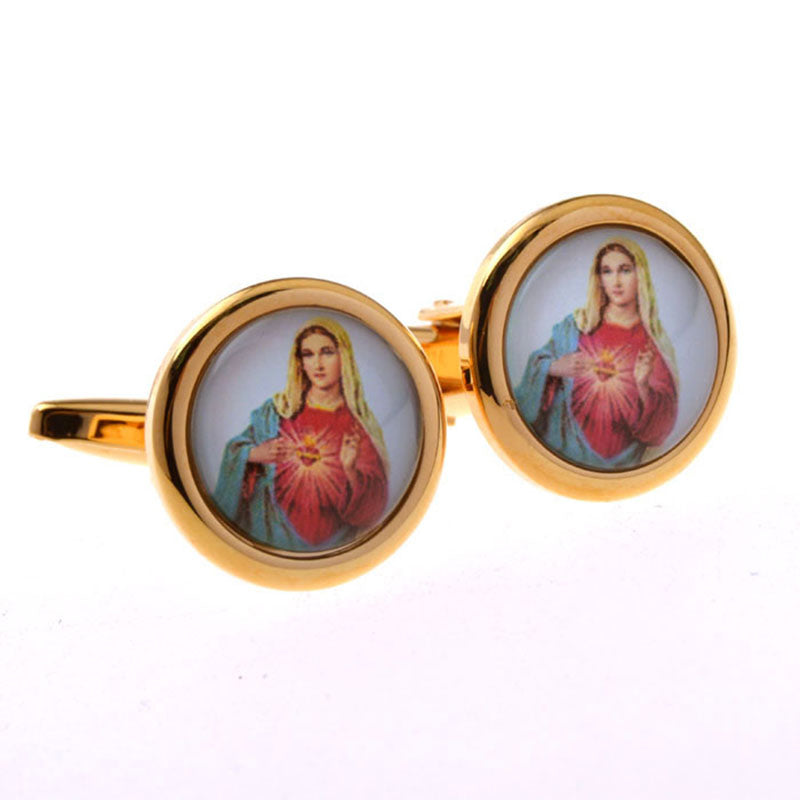 Cartoon Anime Cateye Glass Cufflinks