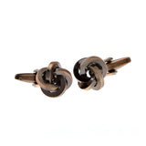 Laser Laser Chinese Knot Plain Colour Metal Cufflinks