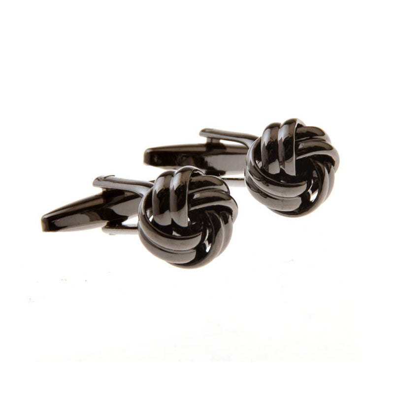 Laser Laser Chinese Knot Plain Colour Metal Cufflinks