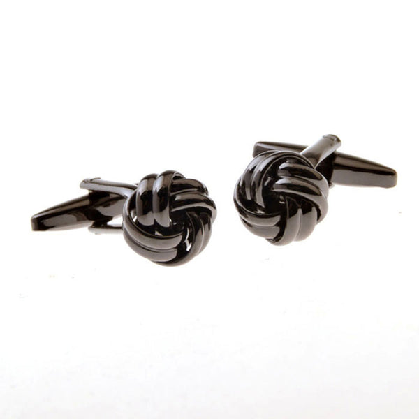 Laser Laser Chinese Knot Plain Colour Metal Cufflinks