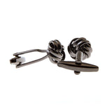 Laser Laser Chinese Knot Plain Colour Metal Cufflinks