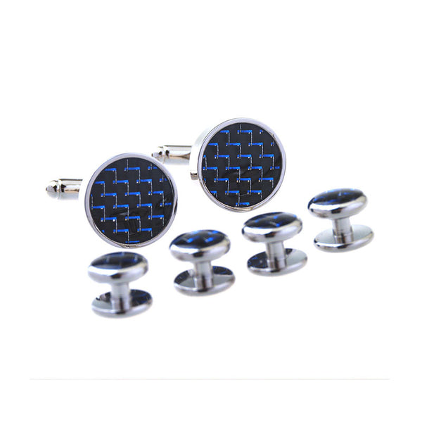 Enamel Dropping Glue Cufflinks And Collar Set