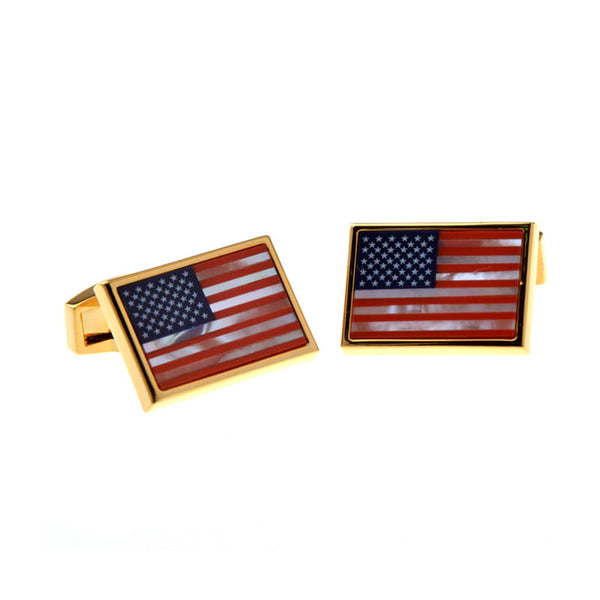 National Flag Music Shells Agate Cufflinks