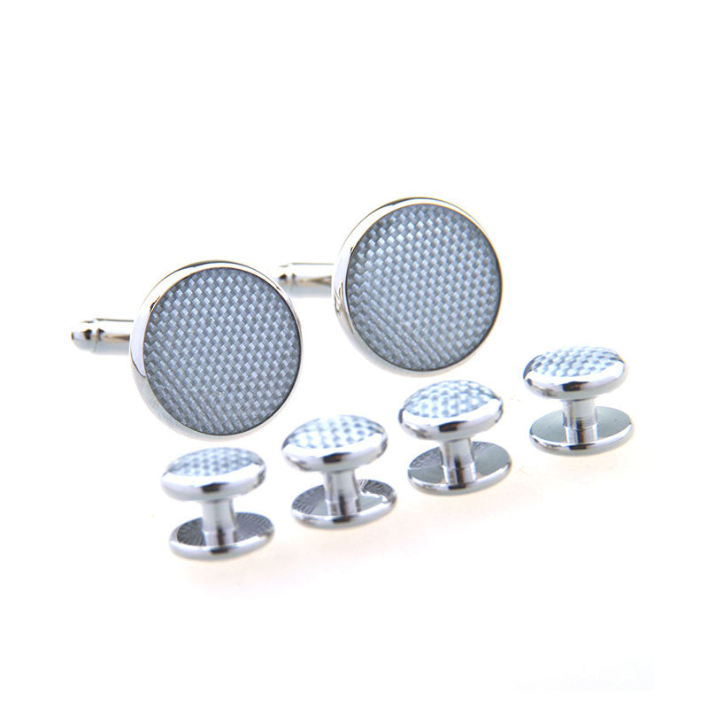 Enamel Dropping Glue Cufflinks And Collar Set