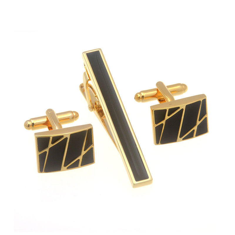 Enamel Dropping Glue Cufflinks And Collar Set