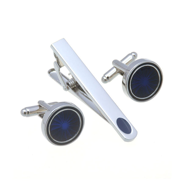 Enamel Dropping Glue Cufflinks And Collar Set