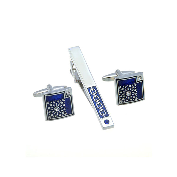 Enamel Dropping Glue Cufflinks And Collar Set