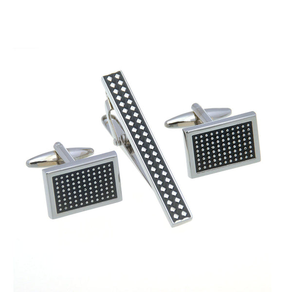 Enamel Dropping Glue Cufflinks And Collar Set