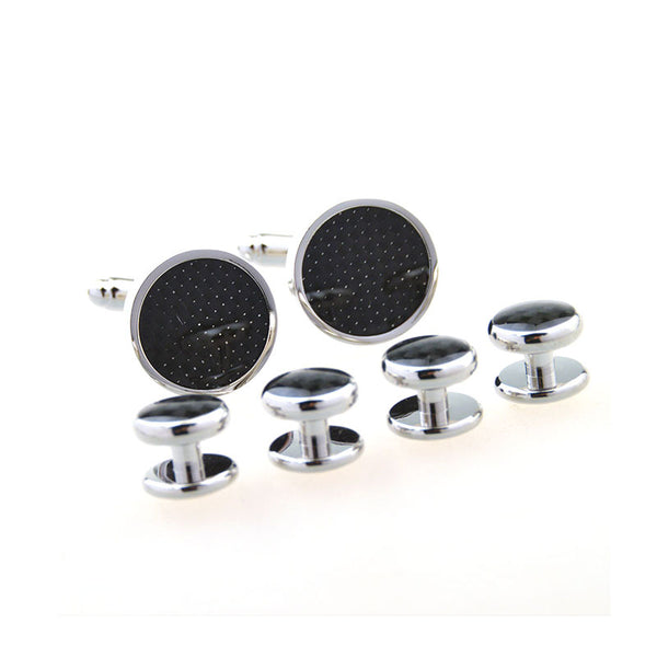 Enamel Dropping Glue Cufflinks And Collar Set