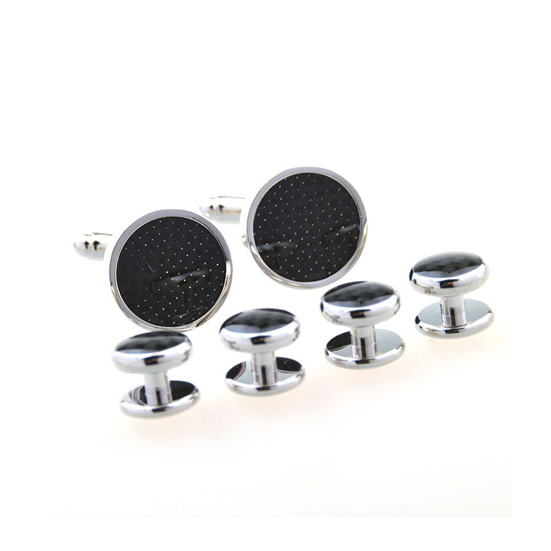 Enamel Dropping Glue Cufflinks And Collar Set