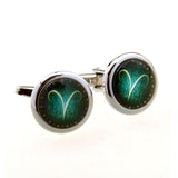 Zodiac Sign Constellation Cateye Glass Cufflinks
