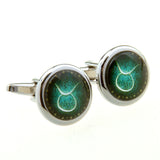 Zodiac Sign Constellation Cateye Glass Cufflinks