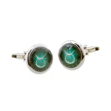 Zodiac Sign Constellation Cateye Glass Cufflinks