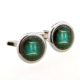 Zodiac Sign Constellation Cateye Glass Cufflinks