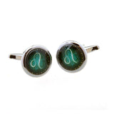 Zodiac Sign Constellation Cateye Glass Cufflinks