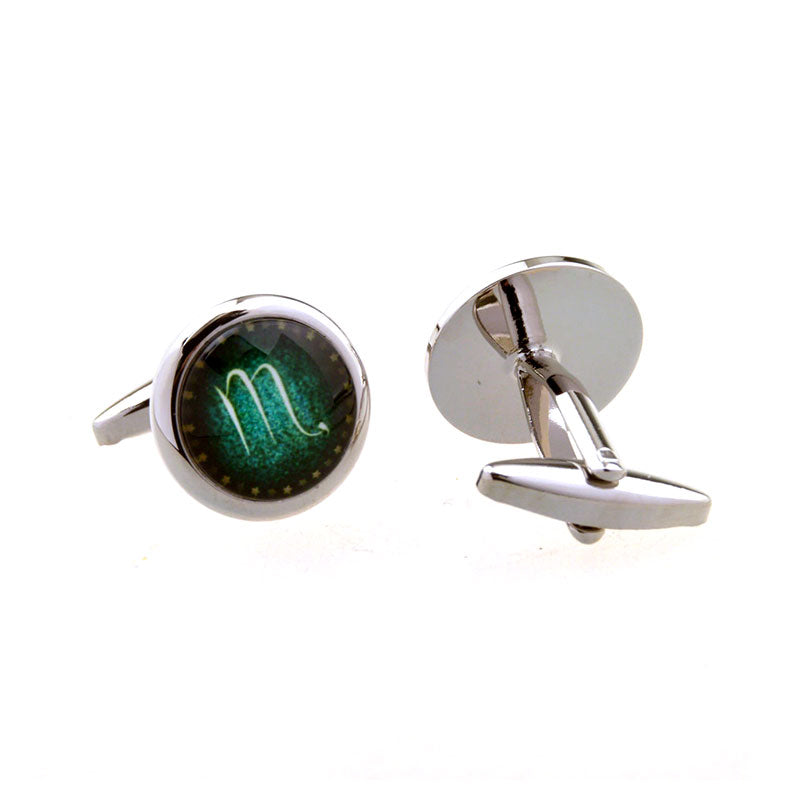 Zodiac Sign Constellation Cateye Glass Cufflinks