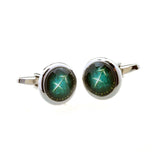 Zodiac Sign Constellation Cateye Glass Cufflinks