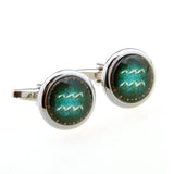 Zodiac Sign Constellation Cateye Glass Cufflinks