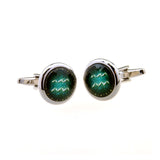 Zodiac Sign Constellation Cateye Glass Cufflinks