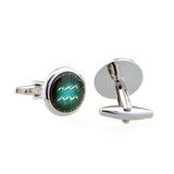 Zodiac Sign Constellation Cateye Glass Cufflinks