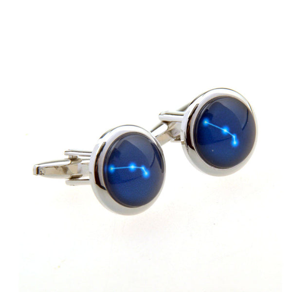 Zodiac Sign Constellation Cateye Glass Cufflinks