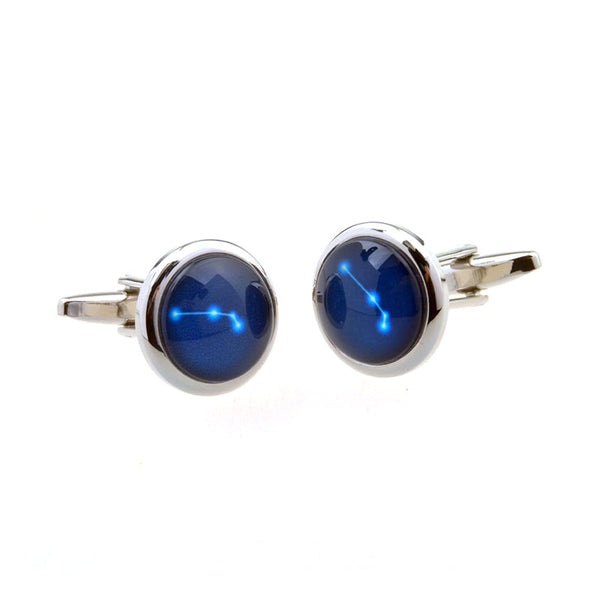 Zodiac Sign Constellation Cateye Glass Cufflinks