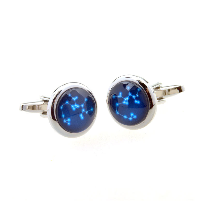 Zodiac Sign Constellation Cateye Glass Cufflinks
