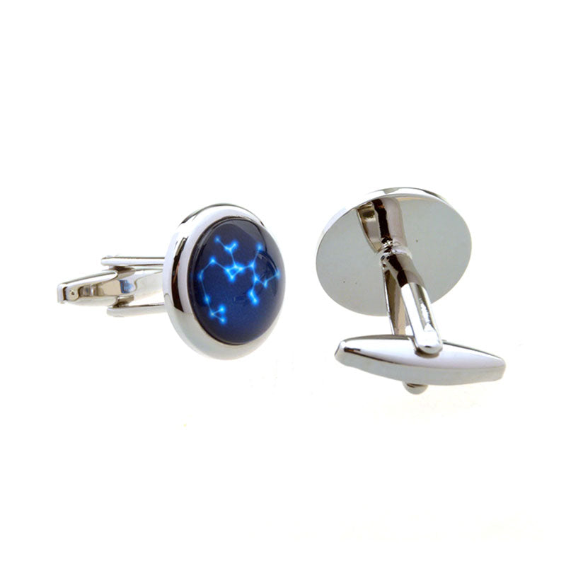 Zodiac Sign Constellation Cateye Glass Cufflinks