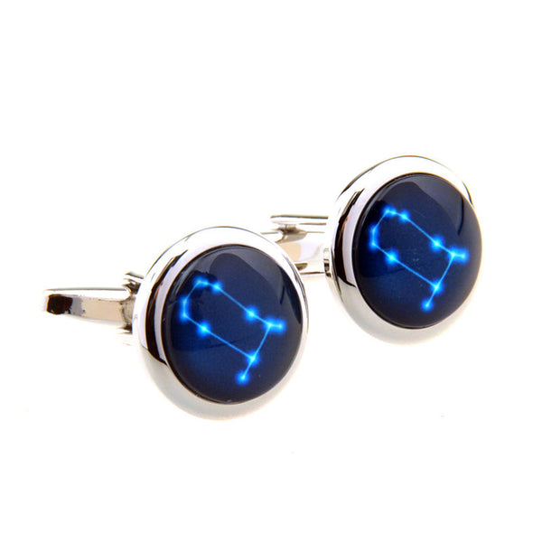 Zodiac Sign Constellation Cateye Glass Cufflinks