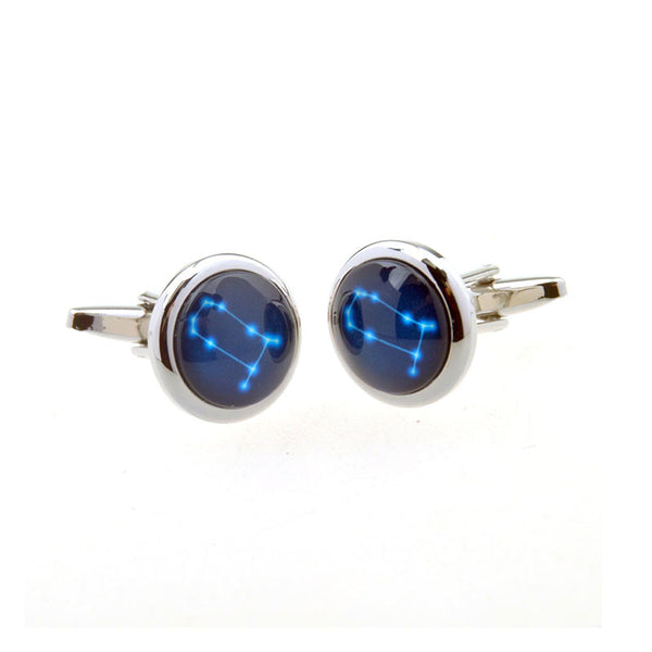 Zodiac Sign Constellation Cateye Glass Cufflinks